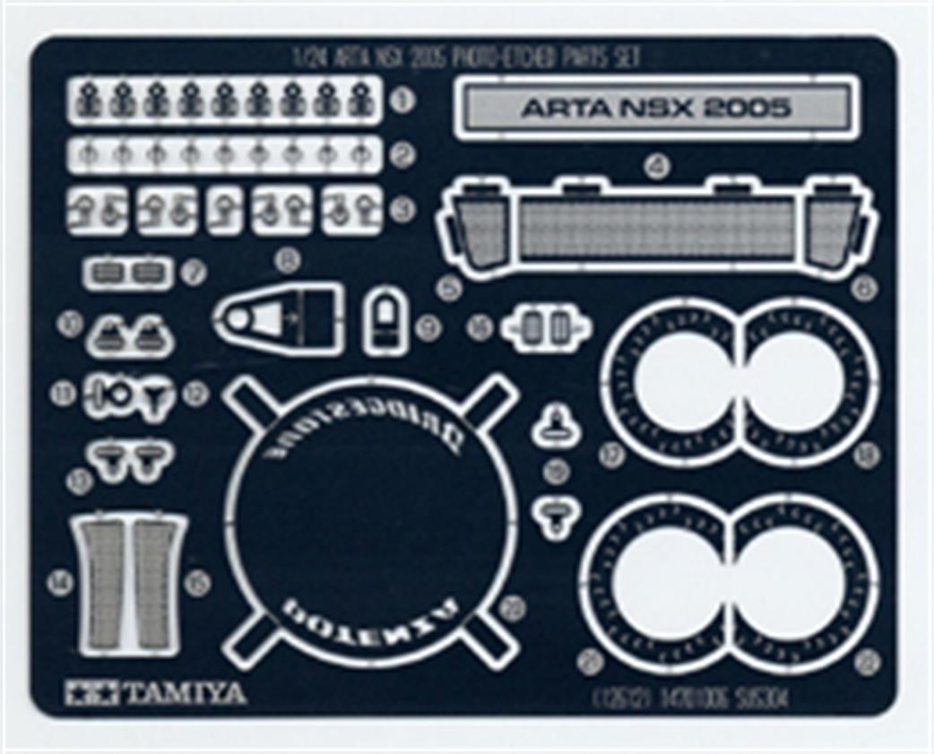 Tamiya 1/24 12612 Arta NSX 2005 Photo Etched Parts Set