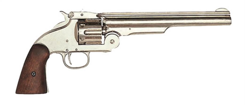 Denix 1/1 1008NQ 1869 Wild West Six Shot Schofield Revolver Nickel