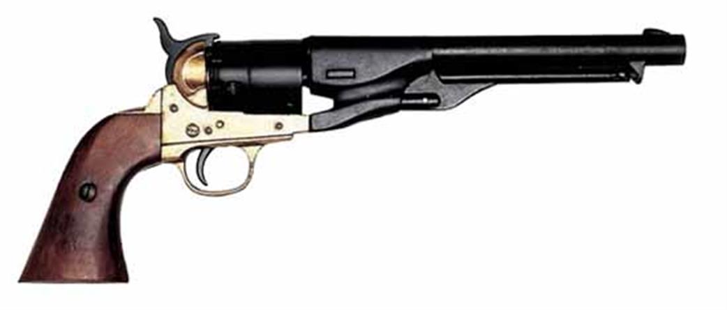 Denix 1/1 1007L Non Firing Replica 1860 Colt Black with Brass Trim Revolver