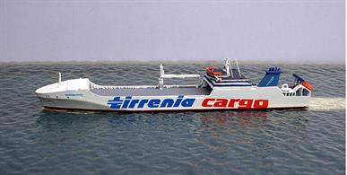 A 1/1250 scale model of the Ro-Ro vessel Massimo Mura, formerly the MOD "lighthouse-class", Beachy Head but now employed full time in the Mediterranean.See also Mare Nostrum models for other modern vessels of Tirrenia Line.