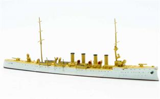 New for 2013! A revised, superdetailed model in the "N" series. Only three ships of this class were built (Chester &amp; Birmingham were the others) and they were withdrawn and scrapped at the end of WW1.