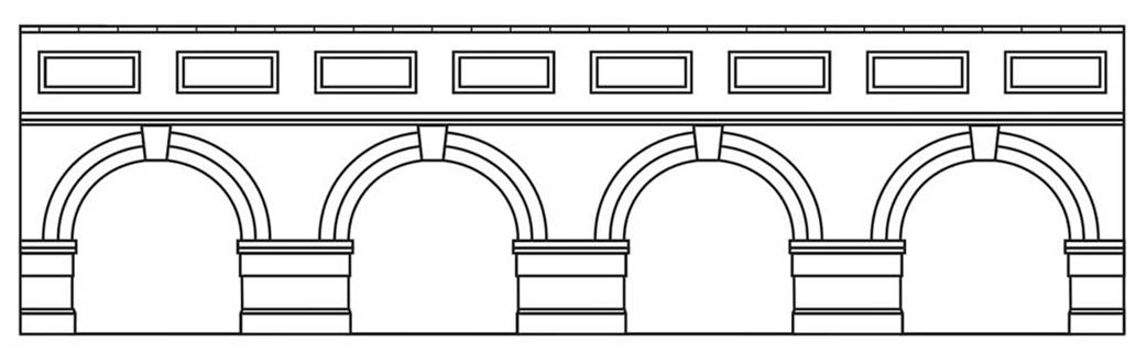 Hornby OO R7389 Low Level Arched Blue Brick Retaining Walls Skaledale Painted Resin Building