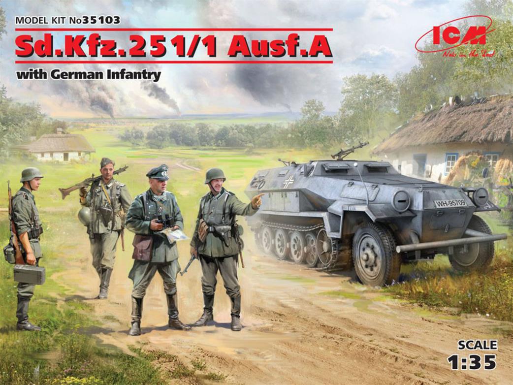 ICM 1/35 35103 Sd.Kfz.251/1 Ausf A German WW2 Halftrack Plastic Kit