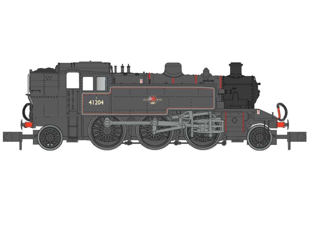 Dapol 2S-015-009 BR 41204 ex-LMS Ivatt Class 2MT 2-6-2T Lined Black Late Crest N
