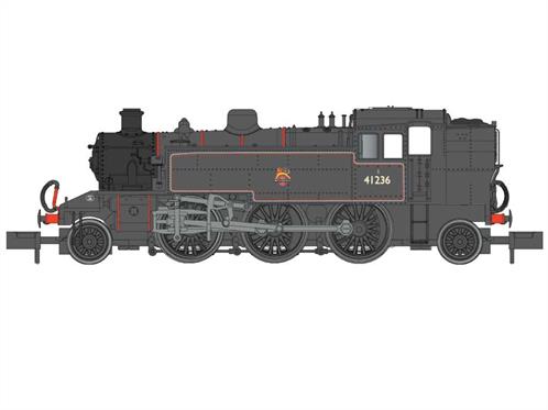 Dapol have announced the upgrading of the LMS Ivatt 2MT 2-6-2T model to incorporate many features now expected of an N gauge model, including 'DCC friendly' wiring making wired decoder fitting easier.The model features a highly detailed body fitted over a diecast chassis driven by one of Dapols can motors geared to provide good slow running and a realistic top speed.Model finished as BR locomotive 41236 in lined black livery with early lion over wheel emblems.