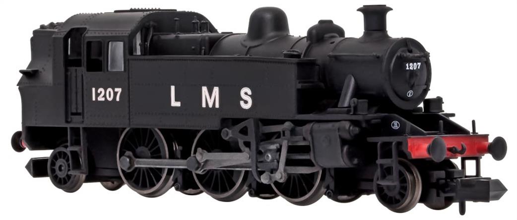 Dapol N 2S-015-005 LMS 1207 Ivatt Class 2MT 2-6-2T Unlined Black