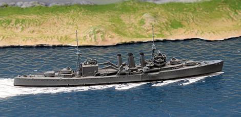Length 155mm beam15mm.Most of the Kent class were rebuilt prior to WW2 and Neptun has modelled the different variations. HMS Cornwall was re-fitted in similar fashion to HMS Berwick.