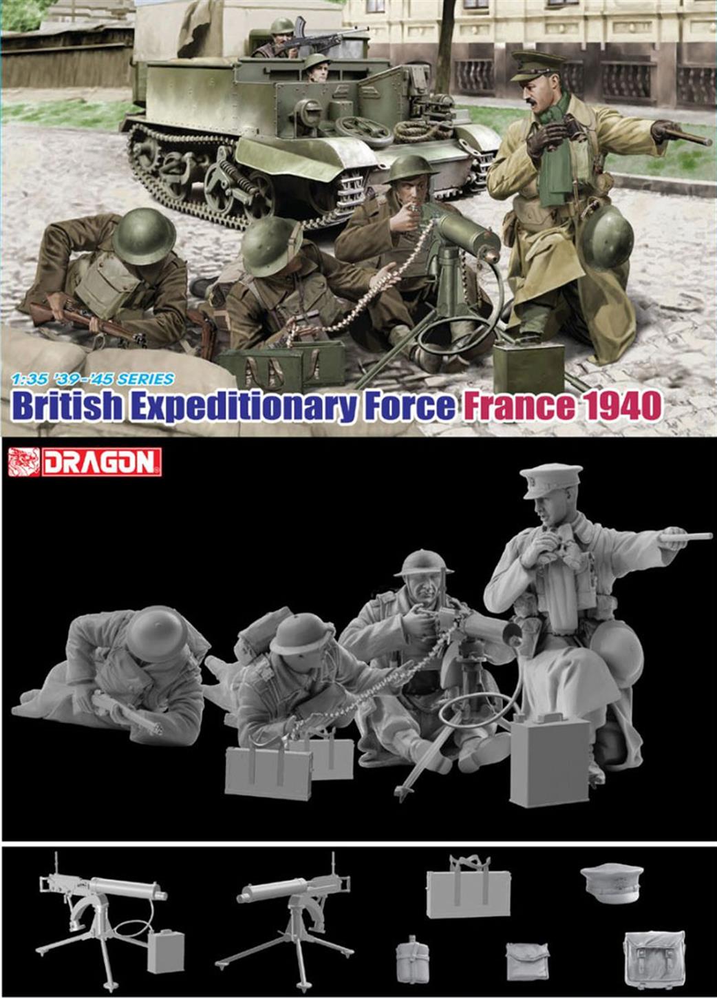 Dragon Models 6552 British Expeditionary Force France 1940 4 Unpainted Figures 1/35