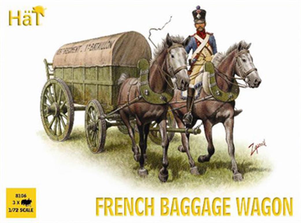 Hat 8106 French Baggage Wagon Pack of 3 1/72