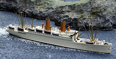 Built in 1924, Der Deutsche was renamed Sierra Morena before becoming a KDF cruise ship. In 1940, she was used as a troop transport before becoming an accommodation ship at Danzig in 1941. Moved to Gotenhafen, as a U-boat depot ship, she resumed trooping in 1944 and was used as a refugee transport in 1945 during the evacuation of East Prussia. Bombed and beached as a constructive total loss, she was salvaged by the Russians and became "Asia" in 1950!