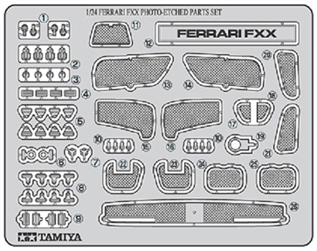 Tamiya 1/24 12616 Photo Etched Parts for Ferrari FXX