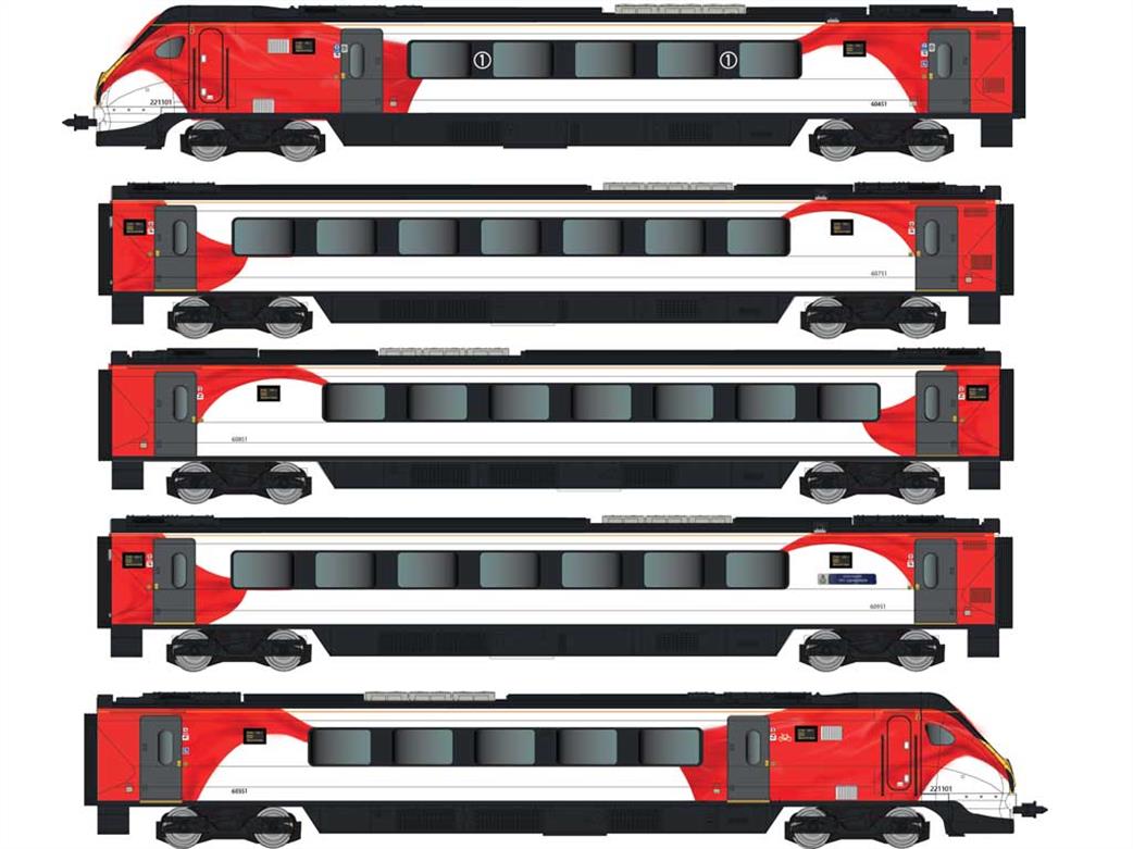 Dapol N 2D-023-002 Virgin West Coast Super Voyager 221101 101 Squadron 5 Car Train