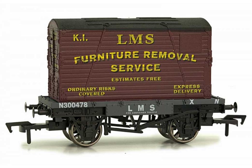 Dapol OO 4F-037-009 Conflat Container Wagon with LMS Container K1