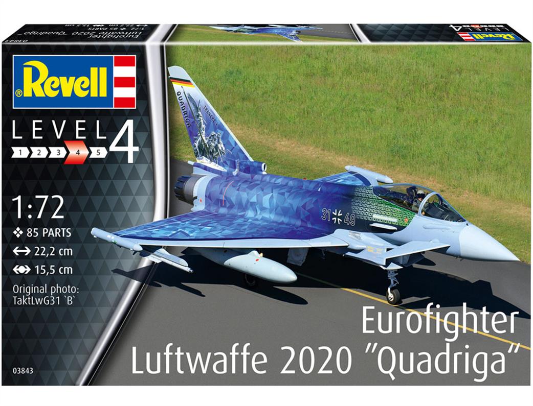 Revell 1/72 03843 Eurofighter Typhoon Luftwaffe 2020 Quadriga Fighter Kit
