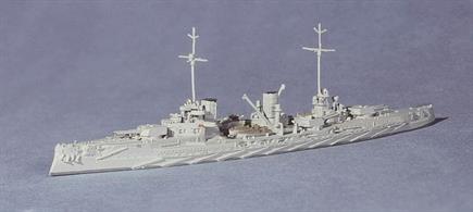 A 1/1250 scale metal model of SMS Von der Tann in 1910 by Navis Neptun 27N.Von der Tann, the first German battlecruiser, was far superior to the Invincibles. At Jutland all the main guns were knocked out but she kept her place in the line &amp; got home safely.