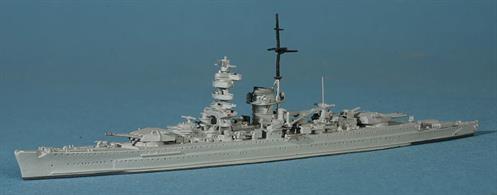 This version is the pocket battleship as she appeared for most of WW2.