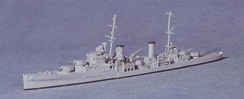 HMAS Sydney a 1/1250 scale waterline model of the Australian light cruiser by Navis Neptun catalogue number 1145A.