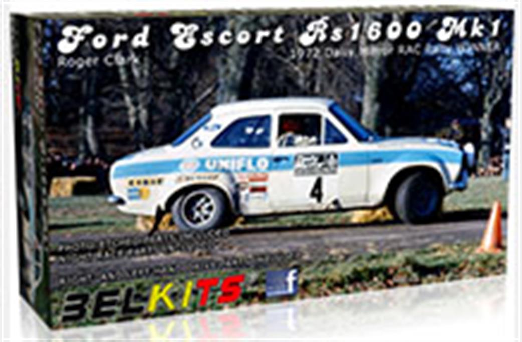 Belkits BEL007 Ford Escort RS1600 Mk1 Rally Car Roger Clark & Mason 1/24