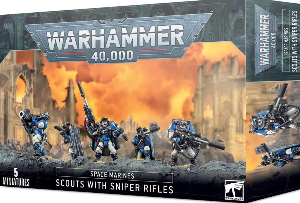 Games Workshop 28mm 48-29 Space Marine Scouts With Sniper Rifles