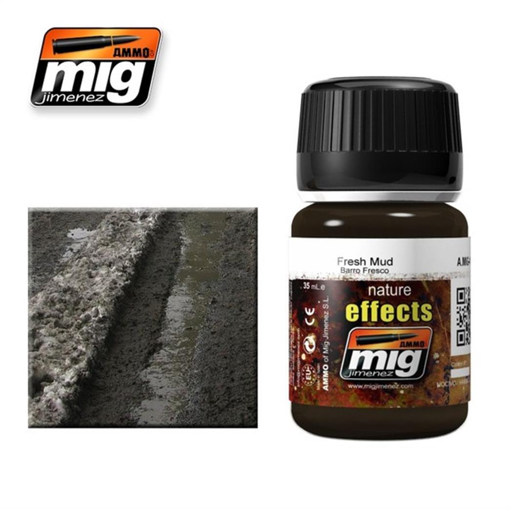 Ammo of Mig Jimenez  A.MIG-1402 Fresh Mud Enamel Nature Effect 35ml Pot