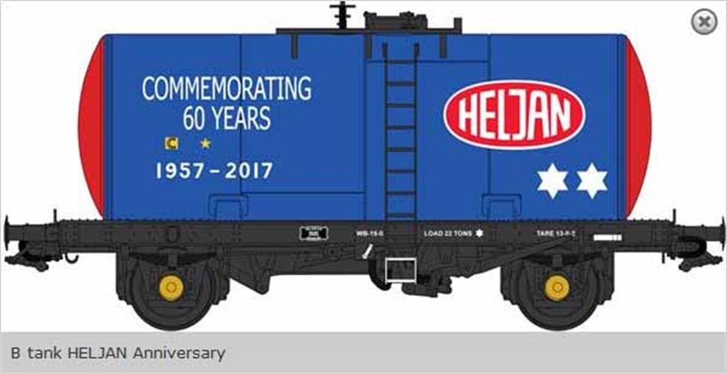 Heljan OO 1100 Class B Oil Tank Wagon Heljan 60th Anniversary Model
