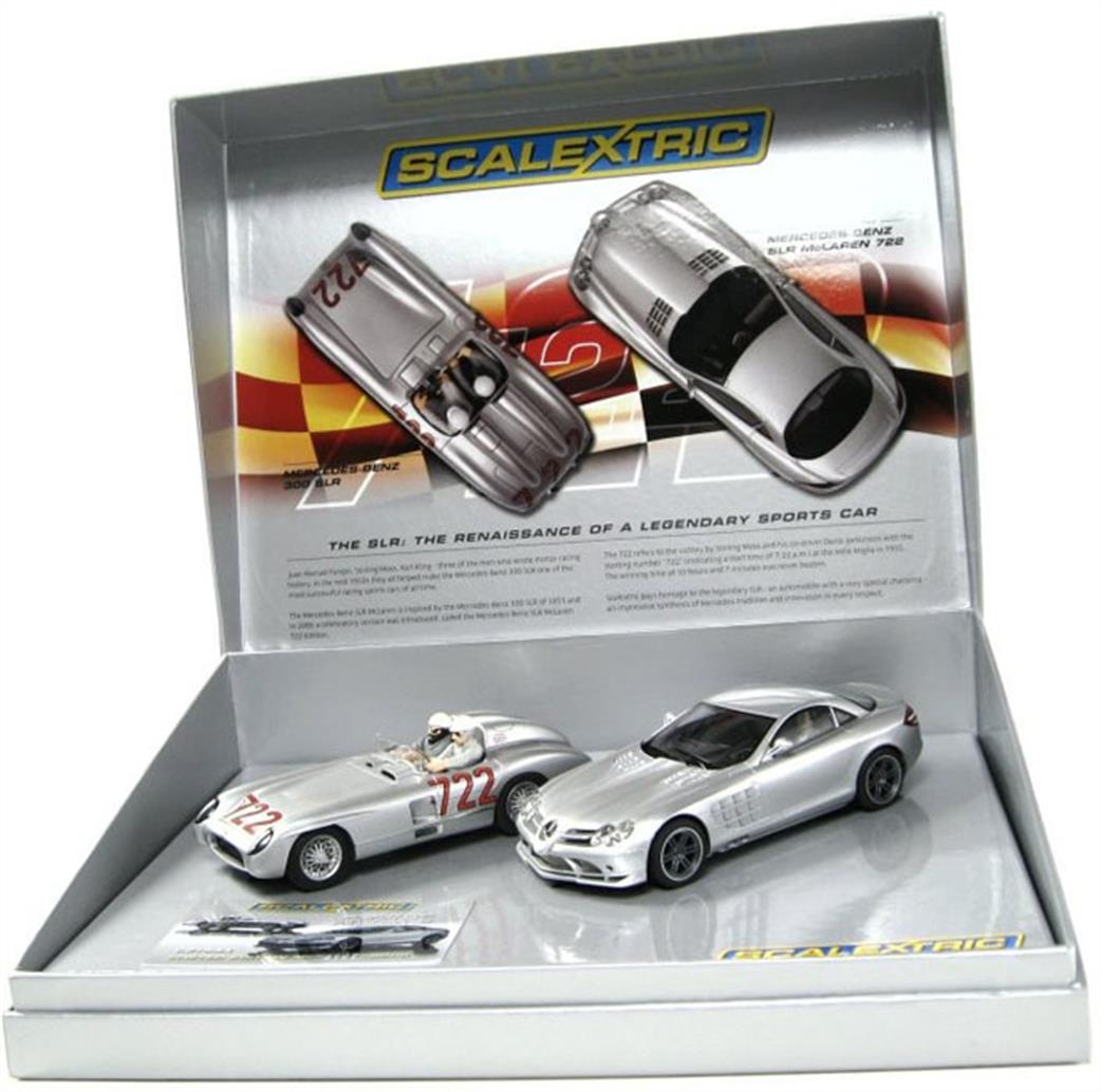 Scalextric 1/32 C2783A Mercedes Benz SLR McLaren 722 Edition & Mercedes Benz 300SLR Slot Car Models