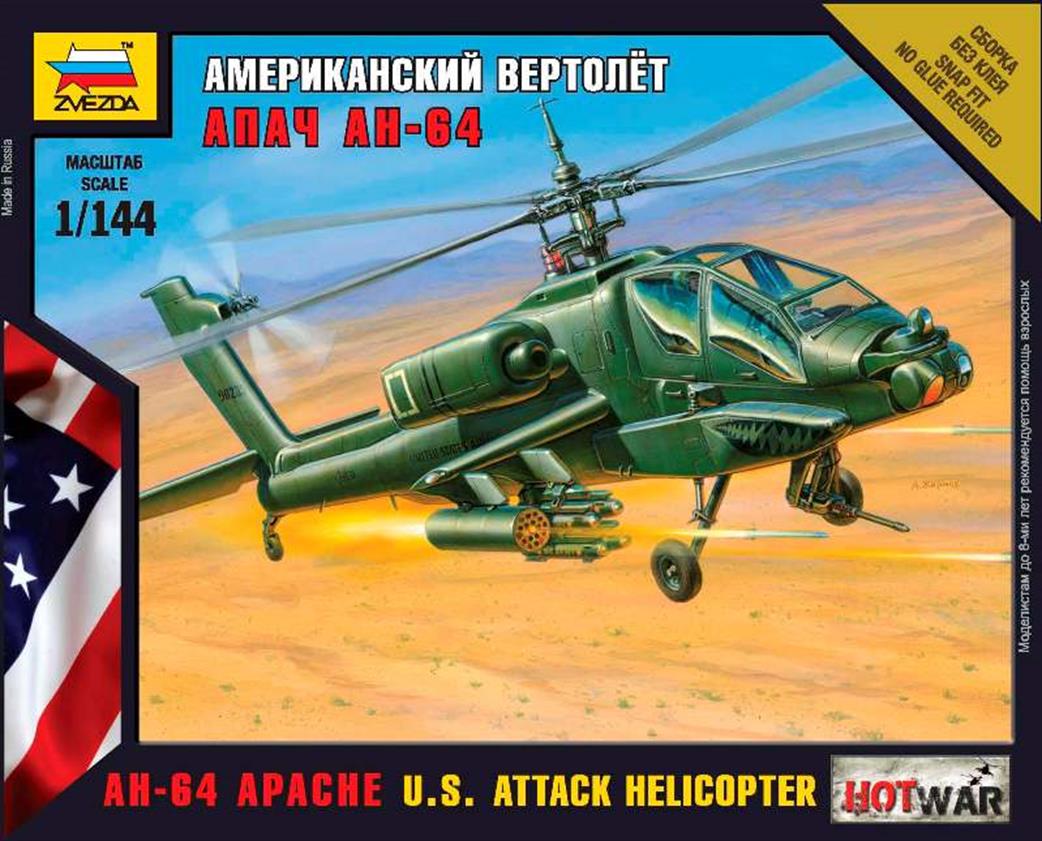Zvezda 1/144 7408 USAF Apache Helicopter Art of Tactic Kit