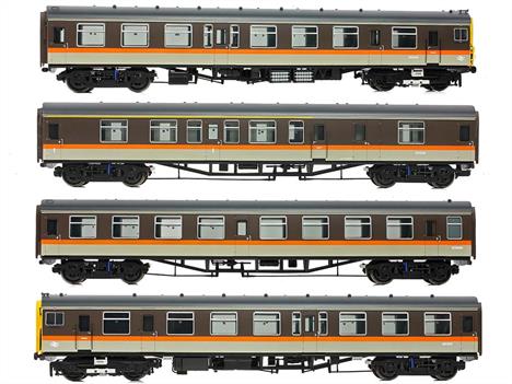 Fully detailed model of a complete 4 car British Railways 4 CEP type Southern region electric multiple unit train.Fitted with directional lighting.Era 5. DCC Ready, 21 pin decoder required for DCC operation. Directional lighting. Internal lighting. Length 1070mm.