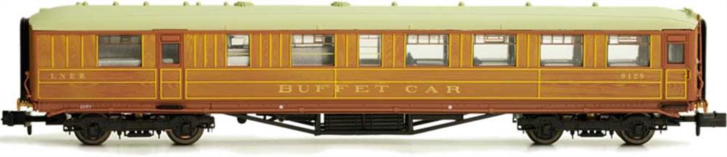 Dapol N 2P-011-306 LNER Gresley Buffet Car 9132 Varnished Teak Livery