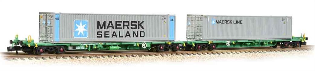 Graham Farish 377-369 Intermodal Bogie Wagon with 45' Containers Maersk Line N