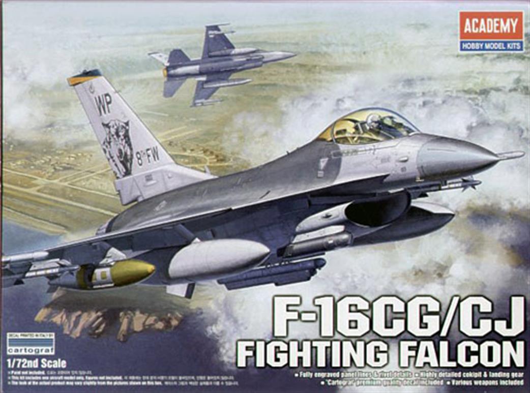 Academy 12415 F-16CG/CJ Fighting Falcon Jet Aircraft Kit 1/72