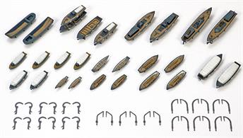 Tamiya 1/350 IJN Utility Boat Set 78026The set includes 28 ships of 11 different types. The set also includes photo-etched parts which depict deck mounts in a realistic way for the boats. The set can be used with the new 1/350 Yamato kit as well as other 1/350 scale WWII Japanese Navy ship models. 