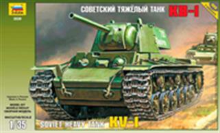 Zvezda 1/35 Soviet Heavy Tank KV-1Dimensions - Length 190mmThe kit comprises of over 230 components. Fhe model has a lot of fine detail. Instructions are provided to aid assembly.Glue and paints are required to assemble and complete the model (not included)