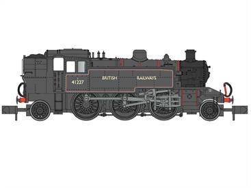 Dapol have announced the upgrading of the LMS Ivatt 2MT 2-6-2T model to incorporate many features now expected of an N gauge model, including 'DCC friendly' wiring making wired decoder fitting easier.The model features a highly detailed body fitted over a diecast chassis driven by one of Dapols can motors geared to provide good slow running and a realistic top speed.Model finished as BR locomotive 41227 in lined black lettered BRITISH RAILWAYS.
