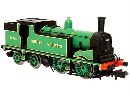 Nicely detailed model of the Southern Railway ex-LSWR M7 design 0-4-4 tank engines used on outer suburban and many country branch lines.Model finished in Southern Railway lined malachite green livery lettered BRITISH RAILWAYS as locomotive number 30038.Powered by Dapol's proven motor and mechanism for reliable running the Southern Railway M7 tank features cab interior detailing, wire formed brake rodding, fine hand rails and optional Rapido type or dummy screw coupling