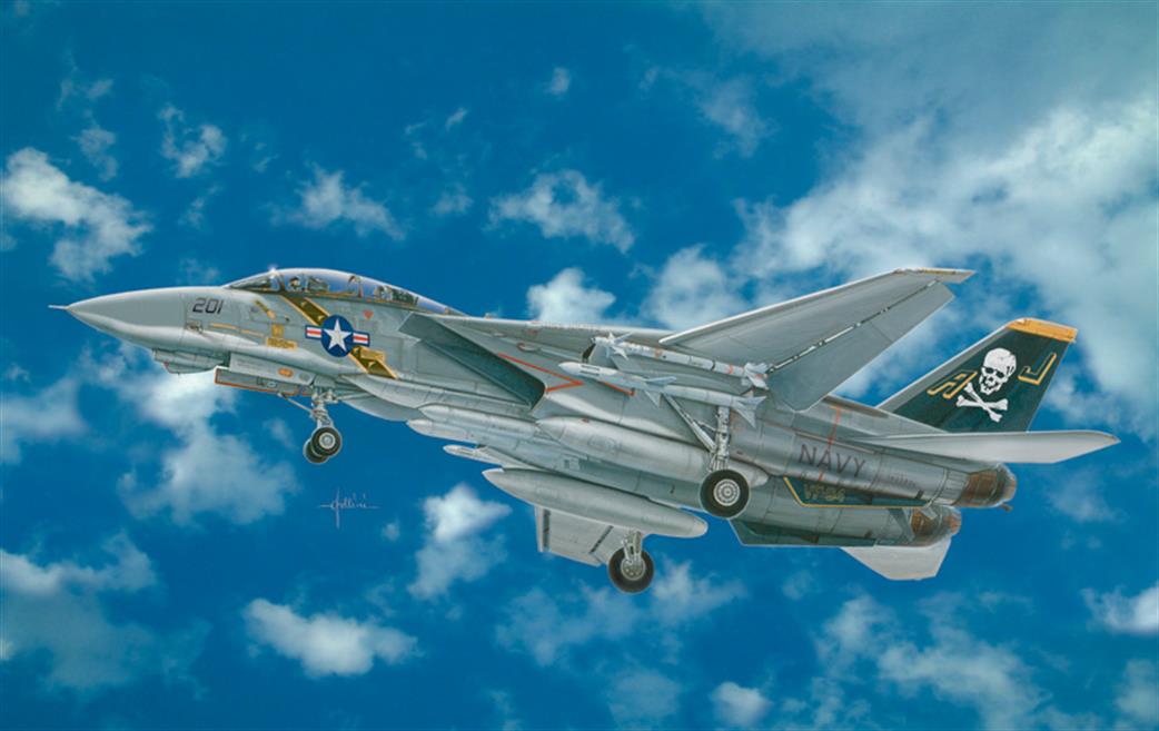 Italeri 2667 US Navy F-14A Tomcat Jet Fighter Aircraft Kit 1/48