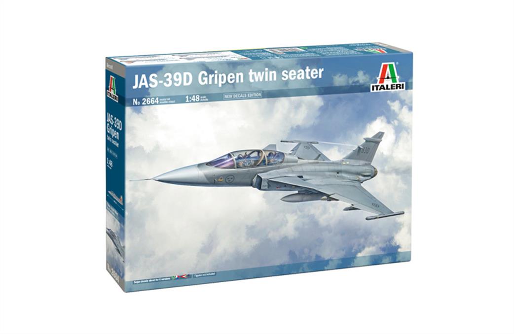 Italeri 1/48 2664 Swedish JAS 39A Gripen Twin Seat Jet Fighter kit