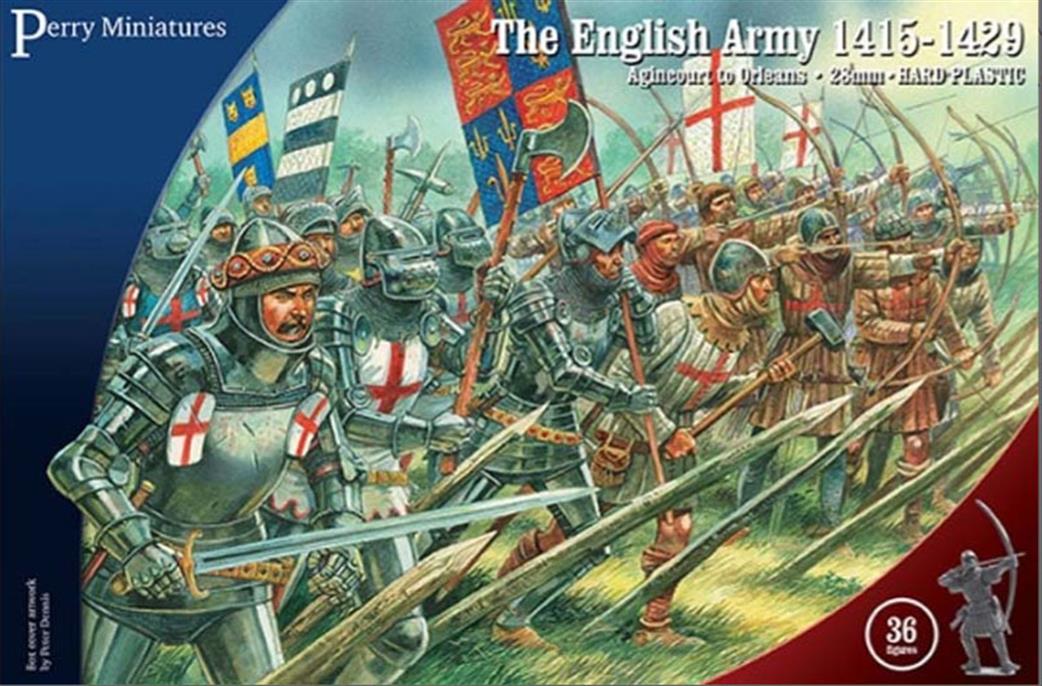 Perry Miniatures 28mm AO40 English Army 1425-1429 36 Hard Plastic Unpainted Figures