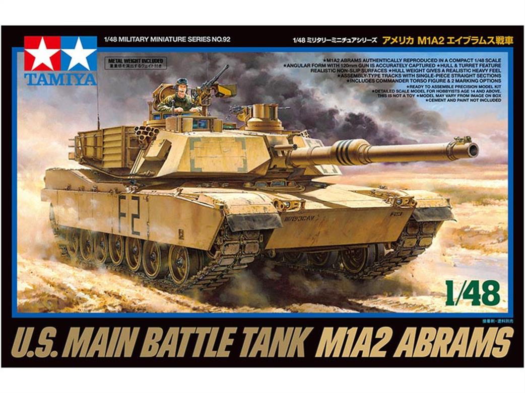 Tamiya 1/48 32592 US Abrams M1A2 Main Battle Tank