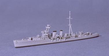 One of the WW1 cruisers converted to an AA cruiser for service in WW2. Sunk in 1942 off Cape Bon.