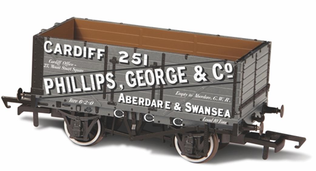 Oxford Rail OO OR76MW7019  Phillips, George & Co 251 7 Plank Open Wagon