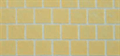 High quality embossed polystyrene sheet with&nbsp;stone paving sets&nbsp;pattern. Scaled for 4mm or OO gauge model railway use.Sheet measures 270 x 380mm (approx. 10½ x 15in) matt white styrene.
