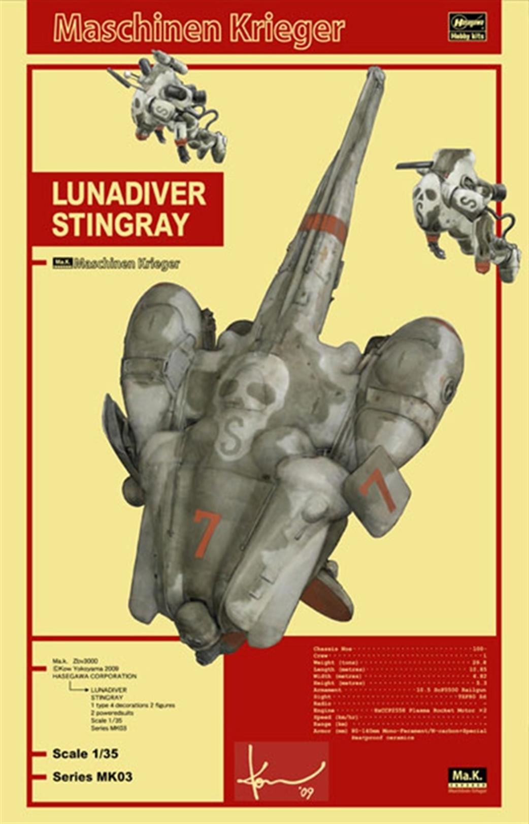 Hasegawa 64003 Lunadiver Stingray from  Maschinen Krieger 1/35