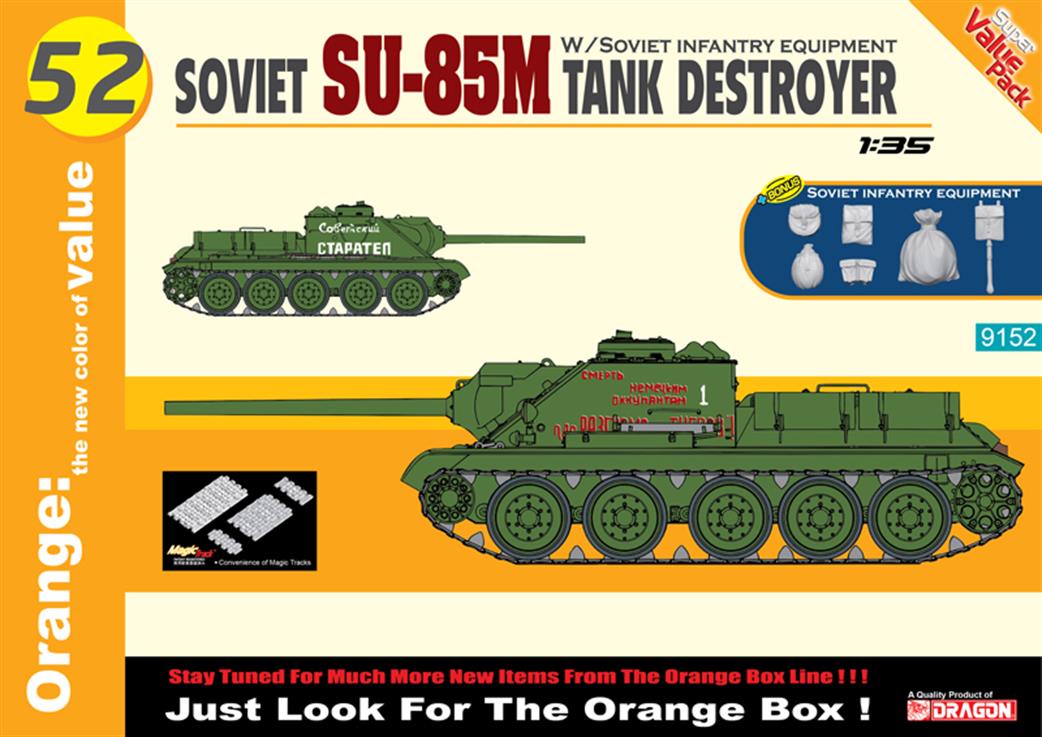 Dragon Models 1/35 9152 SU-85M Russian Tank Destroyer Plastic Kit