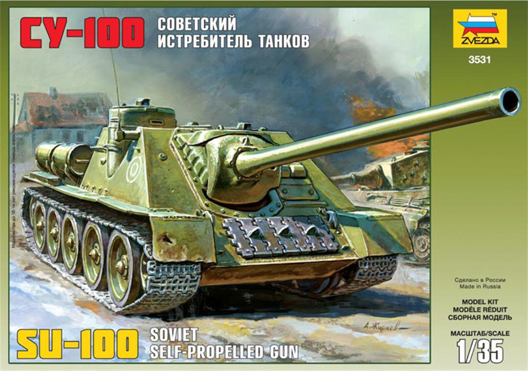 Zvezda 1/35 3531 Soviet WW2 SU-100 Self-Propelled Gun Kit