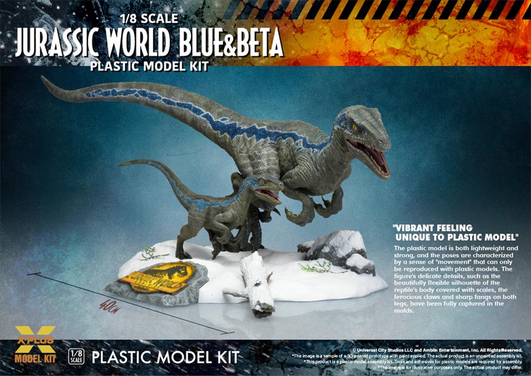 X.Plus Model KIt 1/8 XP411-200143TP Jurassic World Dominion Velociraptor BLUE & BETA Plastic kit