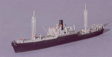 A 1/1250 scale waterline model of Komet by Neptun number 1024.Rather than paint all the raiders grey, Neptun have tried to represent the disguises adopted during their cruises!
