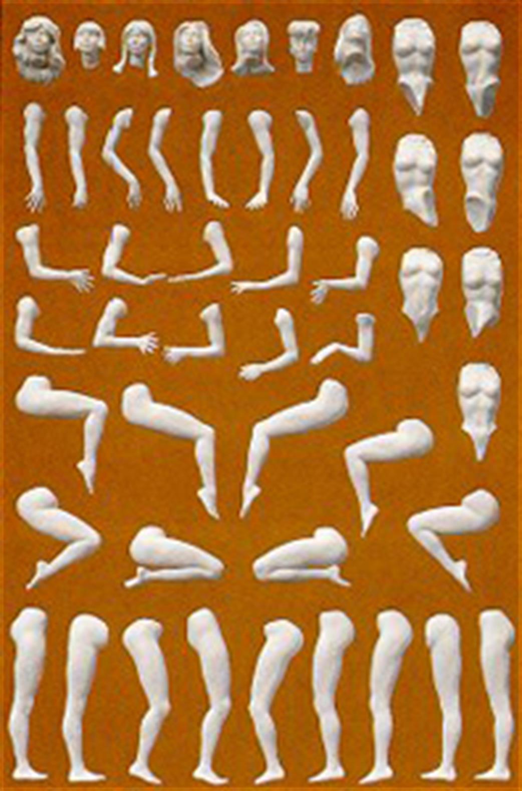 Preiser 1/24 58001 Eve Multipose Figure Kit 7 Figures