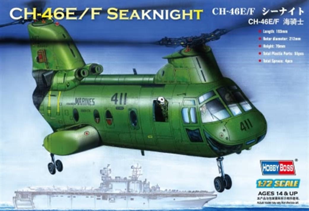 Hobbyboss 1/72 87223 CH-46E/F Sea Knight Modern Transport Helicopter US Marines
