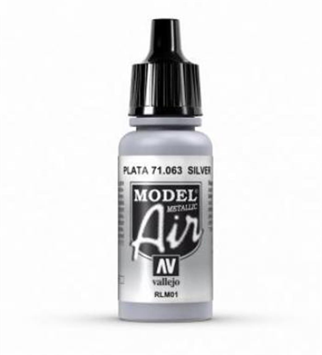 Vallejo 71063 063 Model Air Silver Metallic Acrylic Paint Airbrush ...